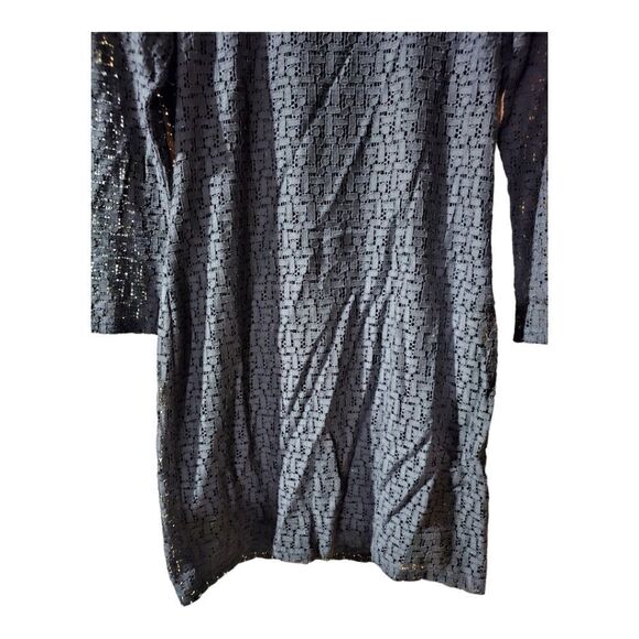 BANANA REPUBLIC Black Lace Eyelet Sheath Dress - Size 8 - Picture 5 of 7